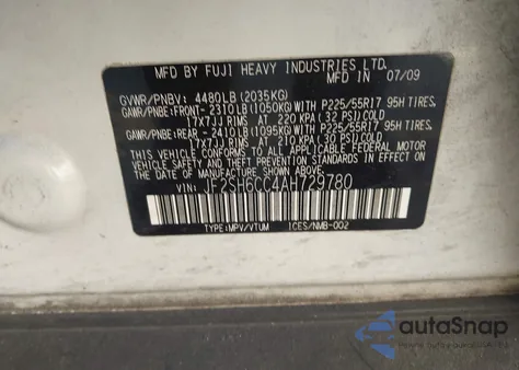 2010 Subaru Forester 2.5X Premium from USA, damaged, VIN JF2SH6CC4AH729780